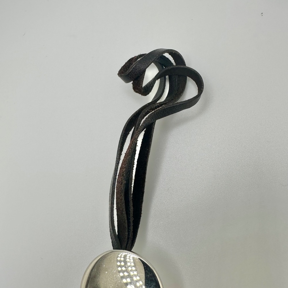 Furla Leather Tassel Bag Charm Dark Brown Silver Tone Hardware - Picture 4 of 5